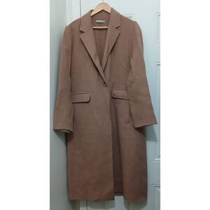 Vince womens large dusty rose alpaca wool long coat
